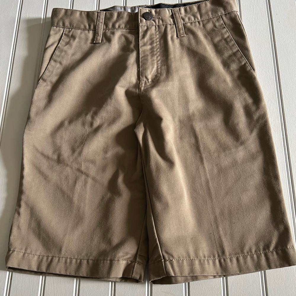 VOLCOM youth size 10 casual tan coloured shorts